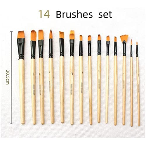 Feilx Artist Paint Brushes Set,14 pcs Paint Brush Set for Acrylic Oil Watercolor Gouache Painting Paintbrush Sets