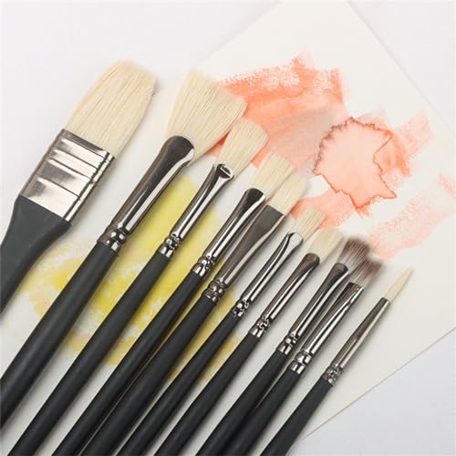 XBTGS Water Chalk Art Special Bristle Gouache Acrylic Oil Brush Flat Peak Round Flat Peak Fan Pen Set,