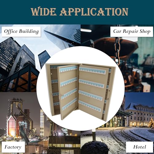IntXanth Key Cabinet Organizer Key Lock Box with 240 Positions Tags for Hotels Factories Wall Mount Beige