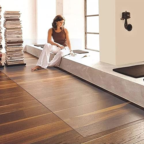 WTCBQC - PVC Chair Mat for Hard Floors Waterproof Wear-resistant Easy to Clean Floor Protection Mat Tile Protection Mat Suitable for Home and Office,31.5/39.4/47.2/ 140cm Wide (Color : Clear
