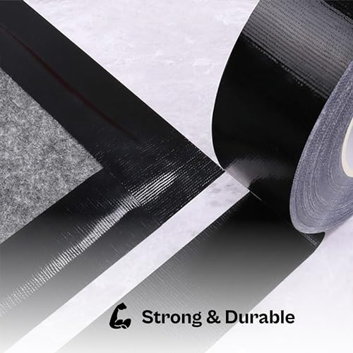 PSBM Black Duct Tape, 48 Rolls, 6 Mil Thick, 2 Inch Wide, 60 Yards Per Roll, Total 2880 Yards, Heavy Duty, Waterproof, All-Weather, Perfect for Repairs, Patching, Bundling & Sealing