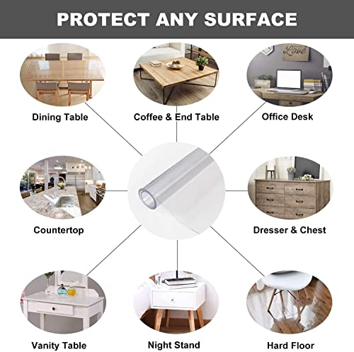 Clear Vinyl Plastic Runner Rugs Protector - Matte Frosted PVC Heavy Duty Office Chair Mat for Carpet Low/Medium/High Pile, Long 104 112 120 128 136 144 152 inch