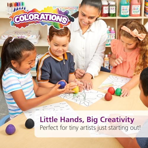 Colorations Chubby Non-Toxic Crayons for Toddlers, Palm Grip Eggs, Set of 8 Colors, Shape is Easy for Young Children Grip, Hold & Draw, Classroom Must Haves
