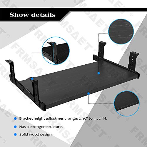 FRMSAET Office Product 20/24/30 inch Keyboard Drawer Tray(20 in, Black)