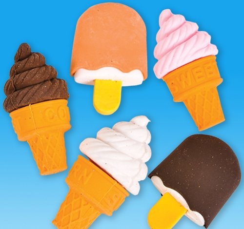 1.5 inches Assorted Frozen Treats Erasers, Case of 24