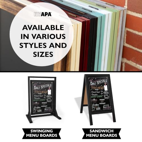 Ilyapa Black Double Sided Swinging Chalkboard Sidewalk Sign, 30 x 40 Inch