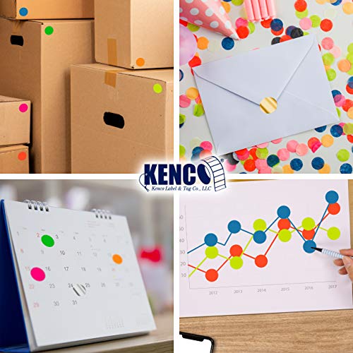 Kenco Color Coding Circle Dot Sticker Labels on a roll (Mix N Match 10 Pack, 2 INCH 500 Stickers)