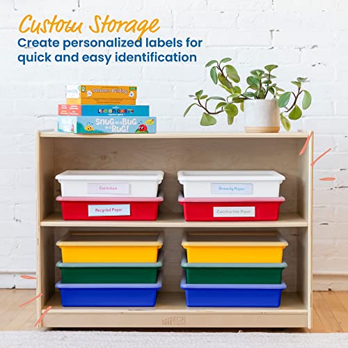 ECR4Kids Letter Size Tray Organizer with Lid, Small, 10-Piece, Assorted