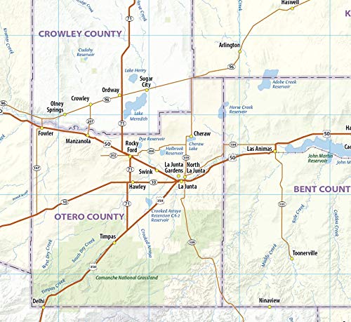Colorado Laminated Wall Map (42” Wide x 29” high)