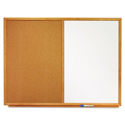 Quartet S554 Dry-erase/Cork Board, 4-Ft x3-Ft, Oak Frame