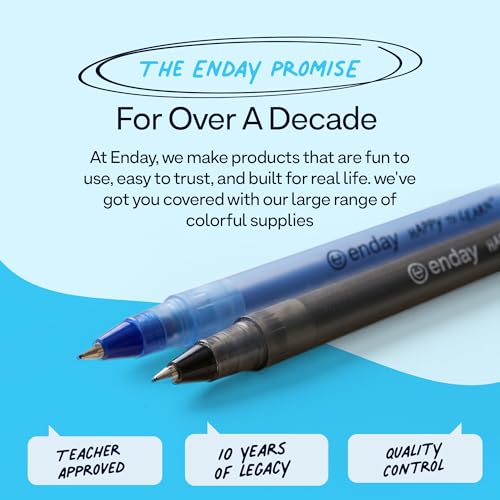 Enday Pens Bulk - 240 Pack (100 Black 100 Blue & 40 Red) Ballpoint Pens