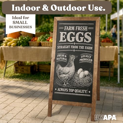 Ilyapa A Frame Chalk Board Easel Sign 27x58 in - Sandwich Signs Outdoor