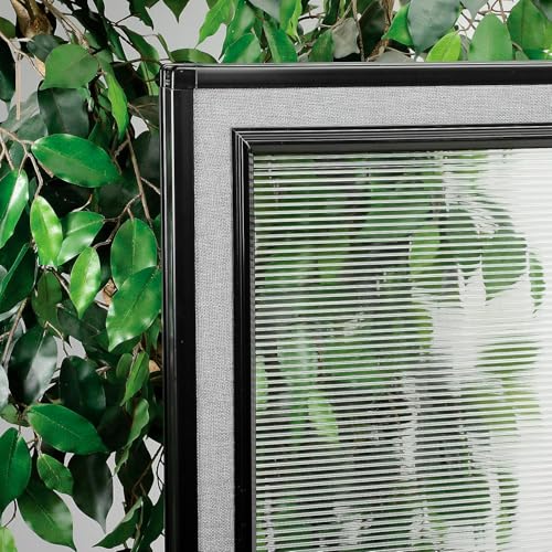 Global Industrial 36-1/4"W x 42"H Office Partition Panel with Partial Window, Gray