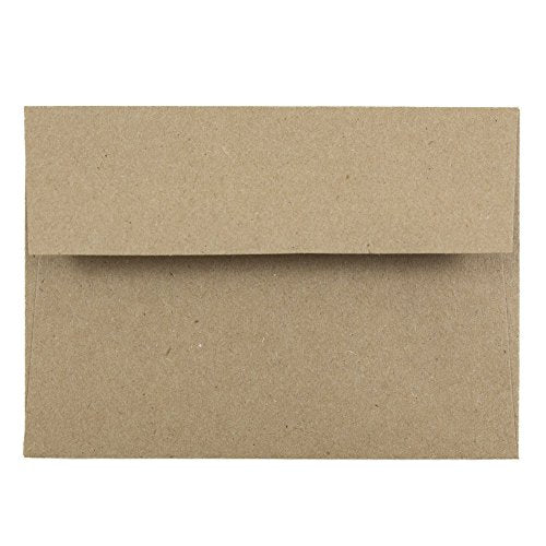 JAM PAPER 4Bar A1 Premium Invitation Envelopes - 3 5/8 x 5 1/8 - Brown Kraft Paper Bag - Bulk 500/Box