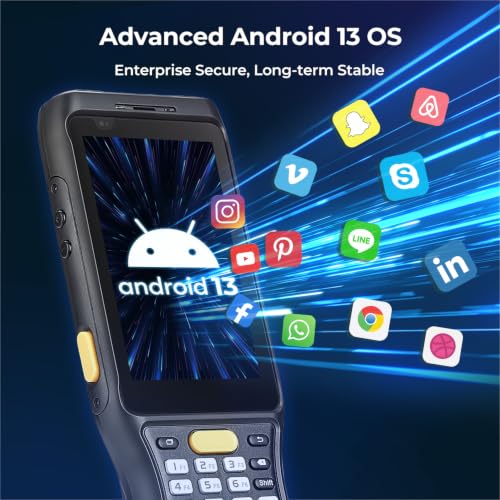 MUNBYN MC011 Cold Chain Barcode Scanner, Android 13 Rugged Handheld PDA with Intelligent Anti-Fog Heating, Removable 5400mAh Low-Temperature Battery, Works with Zebra SE4710, IP67, 4GB+64GB, 4G LTE
