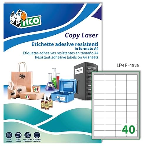 Tico lp4p-4825 Polyester 48.5 x 25.4 mm 70 ff, Label, White