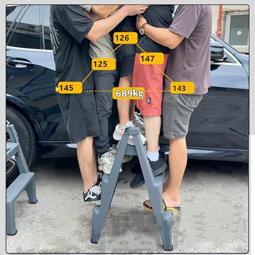 2 Pack Gray Folding Foot Stool for Adults 14 Inch High Step Stool with Non Slip Pads Portable and Sturdy Kitchen and Bathroom Stool Supports up to 300 Pounds