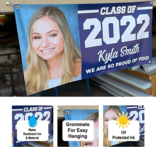 Class of 2026 Graduation Vinyl Banner Personalized Sign, Customizable School Colors, Custom Photo - Milweb1 (4'x8')