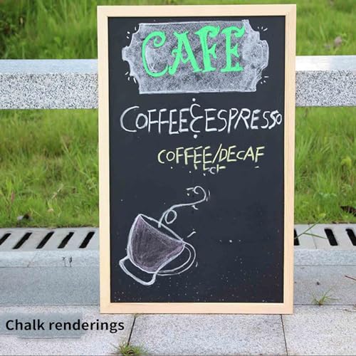 JKSVTF Chalk Board Outdoor Chalkboard Blackboard Chalkboards Magnetic Dry Wipe Pen Paint Black Erasers Magnets Erasable Border Wooden Single Side Wall-Mounted Magnetic (Green 60x90cm)