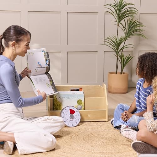Back2School Express Double-Sided 4-Shelf Book Caddy with Timer, Natural