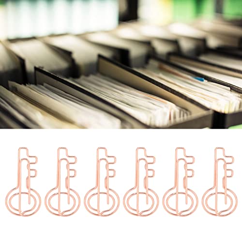 100Pcs Decorative Metal Paper Clips Key Shape Bookmark Clips