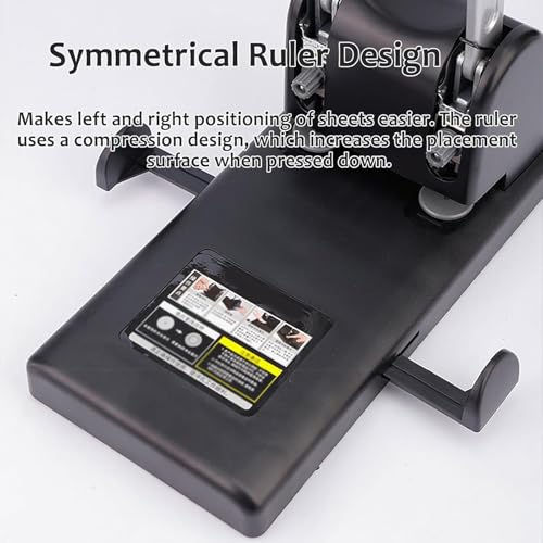 2 Hole Paper Punch, Heavy Duty Paper Punching Machine, Hole Spacing: 80mm, Punch Diameter: 6mm, Unching Thickness: 15mm, Punches Up to 100 Sheets of Paper, for School Office Home Supply