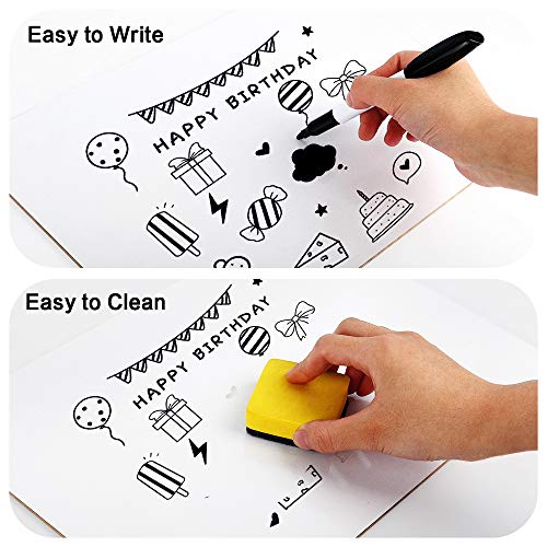 Dry Erase Lapboards, HERKKA 32 Pack Double Sided Dry Erase Lap Boards 9 x 12.5 Inch Small Dry Erase Boards for Students Classroom Teacher Supplies