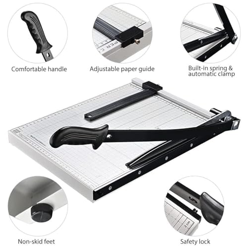A4 Paper Cutter, 12 Inch Cut Length Manual Guillotine Paper Trimmer with Safety Guard and Blade Lock，10 Sheets for Paper Photo Picture Card