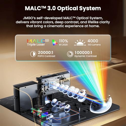 JmGO O3-Ultra Laser 4K Ultrakurzdistanz Beamer MALC 4000 ISO Lm MT9681 4GB 128GB Master Sound Speaker WiFi Bluetooth HDMI Ultra Short Throw Projector | Android Chinese OS with KD3 Google TV Stick