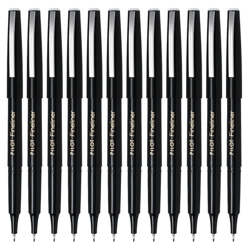 Pilot Fineliner 1.2 mm Tip - Black, Box of 12