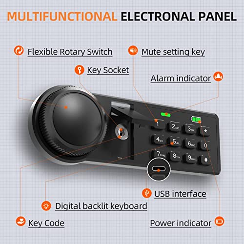 XDeer 45 Position Key Lock Box with Code, Key Box Wall Mount with Drop Slot