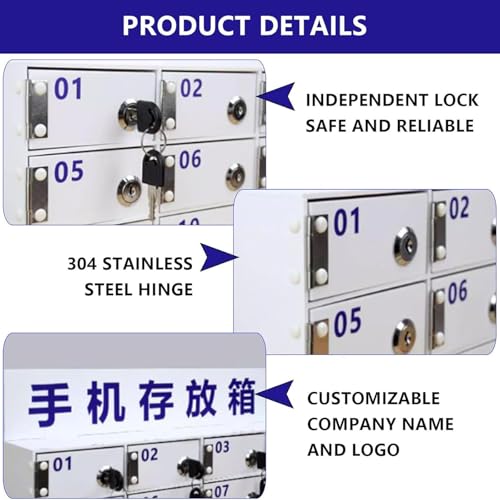Dfdieratve Cell Phone Holder Classroom 20/30/40 Slots, Pocket Chart Cell Phones Storage Cabinet for Cell Phones, Wall-Mounted with a Locked for Classroom Office Factories,20Slot
