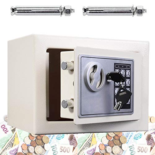 TBLOTYD Digital Electronic Safe Box for Home Office Hotel Security Solid Steel with Keypad Lock/Gray/8.5L ，White-4.6L