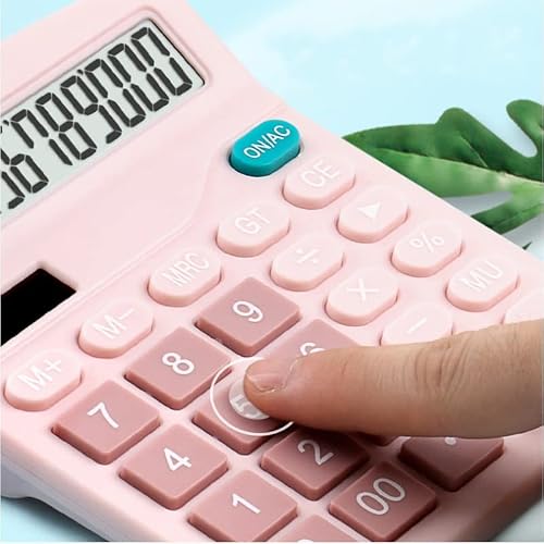 QERTYHJK 12 Digit Desk Solar Calculator Large Big Buttons Financial Business Accounting Tool for School Student Office