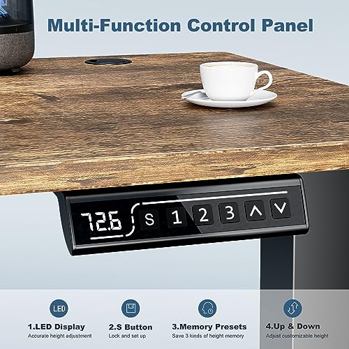 DUMOS 63 Inch Electric Standing Desk, Memory Adjustable Home Office Desk