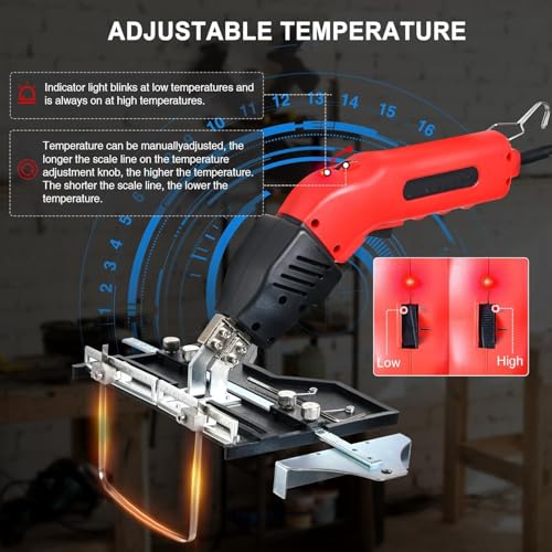 Hiedmeil Adjustable Electric Hot Blade Foam Cutter Kit, Rapid 5-8s Heating, Air-Cooled Pro Slotter, Includes 2 Blades for Precision Cutting & Crafting (Ks250)