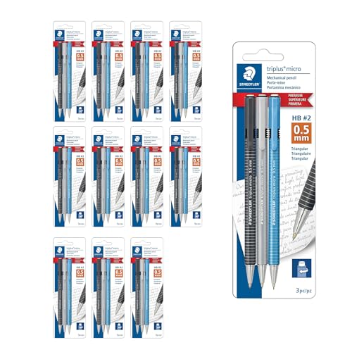 STAEDTLER Triplus Micro 0.5mm Mechanical Pencils #2, 12 Pack, 36 count