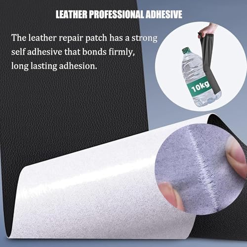 Fabric Adhesives Light Gray Leather Repair Patch Self Adhesive for Furniture Car Seats Couch Upholstery Waterproof Strong Hold Easy to Cut(27.2x196.9in)