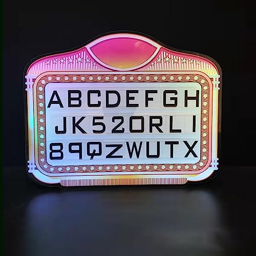 Cinema Light Box LED Letter Bottle Presenter Letters/Numbers Board Customized Your Message for Home Decor,Wedding,Birthday Parties,B