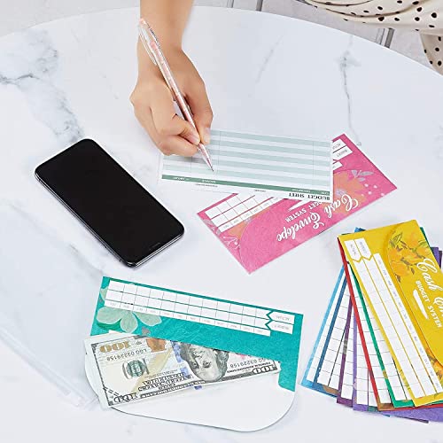 QERTYHKK Cash Budget Envelopes Wallet System,12 Pcs Waterproof for Saving Money, with Sheets