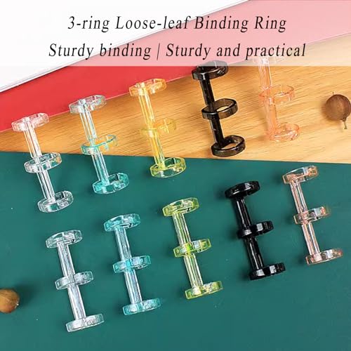 Binder Rings, 10Pcs Binder Rings Clips, 3 Ring Loose Leaf Binders Book, for Notebook Diary Photo Album Binding(Roze)