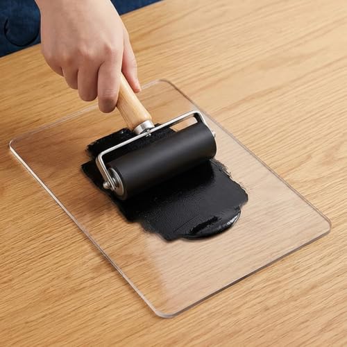 Gel Plate Printing Set Including Brayer on Paper and Cardstock