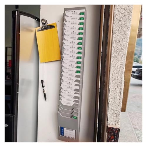Expandable Time Card Rack 5 10 15 20 25 30Pockets, Time Card Holder Wall Mount, with Number Stickers and 2 Screws(25-Slot)