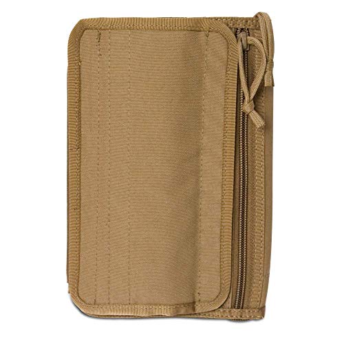 Tactical Notebook Covers | Commander's TAM Field Book Cover | Trifold Design | Fits Army Green Book NSN 7530-00-222-3521 (with Removable Map Case & Vinyl Page Protector Booklet - Black)