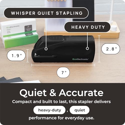 Eco Electronix Black Electric Stapler Pro - Automatic Desk & Office Stapler