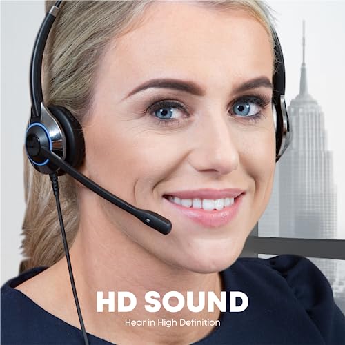 TruVoice Computer Dual Headset Bundle for Office Training | Monitoring | Supervising : Includes 2 x HD550 Headset with NC Microphone, Training Y Splitter + USB Cable Compatible with PC and Softphones