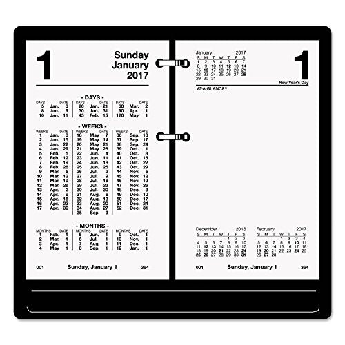 AT-A-GLANCE Daily Desk Calendar Refill, January 2018 - December 2018, 3-1/2" x 6", Financial (S17050)