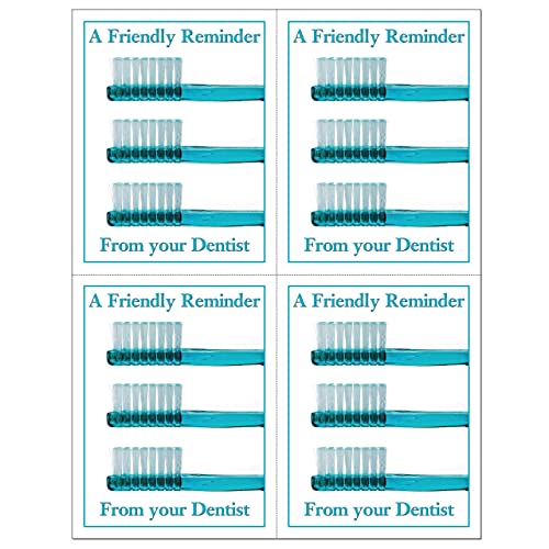 Custom Recall Laser Reminder Postcards, Dental Appointment Reminder Postcards. 4 Cards Perforated for Tear-off at 4.25" x 5.5" on an 8.5" x 11" Sheet of 8 Pt Card Stock. (500)