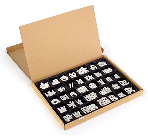 Displays2go Letter Set 1 1/2” High White Plastic Character Kit
