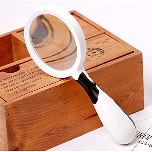 EUQKKWLOY Hand-held Magnifier,with LED Lights, Magnifier for Hobbies Elderly Reading, Macular Degeneration